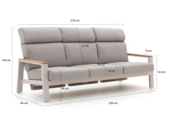 Bellagio Ledrotta Gartensofa 3-Sitzer 228 cm