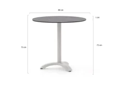 Bellagio Lisio Gartentisch ø 80 cm (H: 73 cm)