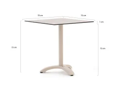 Bellagio Lisio Gartentisch 70x70x73 cm