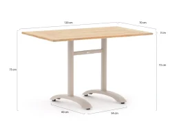 Bellagio Lisio Gartentisch 120x70x75 cm