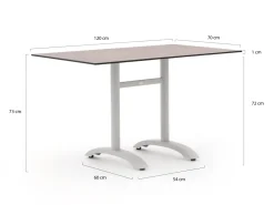 Bellagio Lisio Gartentisch 120x70x73 cm