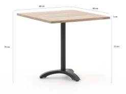 Bellagio Lisio Gartentisch 80x80x75 cm
