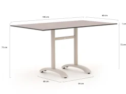 Bellagio Lisio Gartentisch 140x80x73 cm