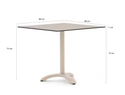 Bellagio Lisio Gartentisch 80x80x73 cm