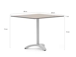 Bellagio Lisio Gartentisch 80x80x73 cm