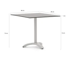 Bellagio Lisio Gartentisch 80x80x73 cm