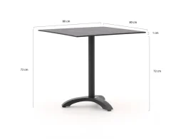 Bellagio Lisio Gartentisch 80x80x73 cm