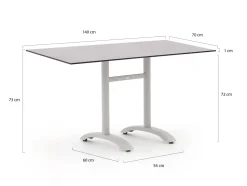 Bellagio Lisio Gartentisch 140x80x73 cm