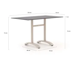 Bellagio Lisio Gartentisch 120x70x73 cm