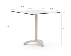 Bellagio Lisio Gartentisch 80x80x73 cm