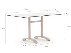 Bellagio Lisio Gartentisch 140x80x73 cm