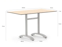 Bellagio Lisio Gartentisch 120x70x73 cm