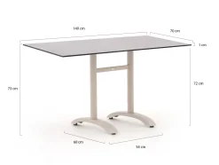 Bellagio Lisio Gartentisch 140x80x73 cm