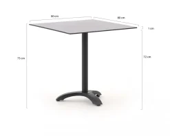 Bellagio Lisio Gartentisch 70x70x73 cm