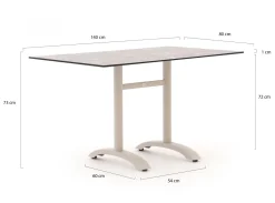 Bellagio Lisio Gartentisch 140x80x73 cm