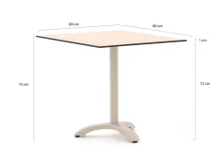 Bellagio Lisio Gartentisch 80x80x73 cm
