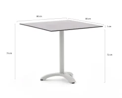Bellagio Lisio Gartentisch 80x80x73 cm
