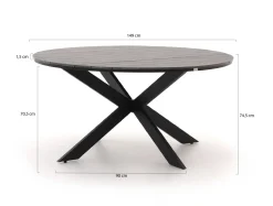 Bellagio Lugo/Fidenza ø 149 cm Gartenmöbel-Set 6-teilig stapelbar