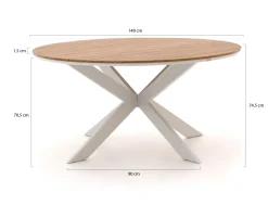 Bellagio Lugo/Fidenza ø 149 cm Gartenmöbel-Set 6-teilig verstellbar