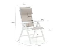 Bellagio Lugo/Fidenza ø 149 cm Gartenmöbel-Set 6-teilig verstellbar