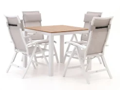 Bellagio Lugo/Fidenza 90 cm Gartenmöbel-Set 5-teilig verstellbar