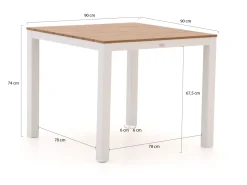 Bellagio Lugo/Fidenza 90 cm Gartenmöbel-Set 5-teilig verstellbar