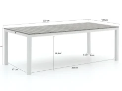 Bellagio Lugo/Fidenza 220 cm Gartenmöbel-Set 7-teilig verstellbar