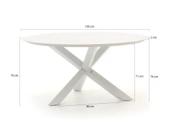 Bellagio Lugo/Lodola ø 150 cm Gartenmöbel-Set 6-teilig verstellbar