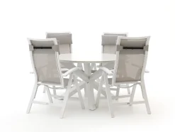 Bellagio Lugo/Lodola ø 130 cm Gartenmöbel-Set 5-teilig verstellbar
