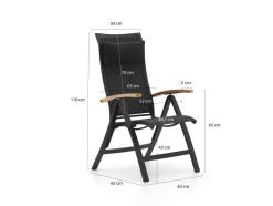 Bellagio Lugo/Menzano 160 cm Gartenmöbel-Set 5-teilig verstellbar