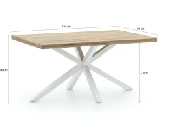 Bellagio Lugo/Montorio 160 cm Gartenmöbel-Set 5-teilig verstellbar