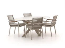 Bellagio Marudo/Furato ellips 200 cm Gartenmöbel-Set 5-teilig stapelbar