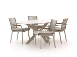 Bellagio Marudo/Furato ellips 200 cm Gartenmöbel-Set 5-teilig stapelbar