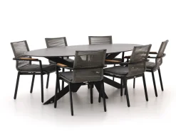 Bellagio Marudo/Furato ellips 240cm Gartenmöbel-Set 7-teilig stapelbar