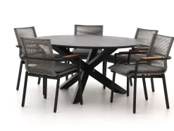 Bellagio Marudo/Lodola ø 150 cm Gartenmöbel-Set 6-teilig Stapelbar