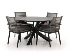 Bellagio Marudo/Lodola ø 130 cm Gartenmöbel-Set 5-teilig Stapelbar