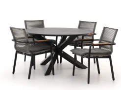 Bellagio Marudo/Lodola ø 130 cm Gartenmöbel-Set 5-teilig Stapelbar