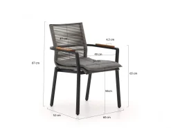 Bellagio Marudo/Lodola ø 130 cm Gartenmöbel-Set 5-teilig Stapelbar