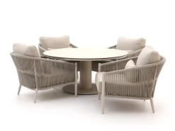 Bellagio Mineo/La Fonte ø150cm Low Dining Gartenmöbel-Set 5-teilig