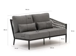 Bellagio Mineo Lounge Element linker Arm + rechter Arm 144 cm