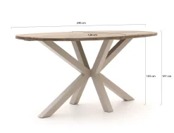 Bellagio Mineo/ROUGH-Y Ellips 240 cm Gartenbar-Set 7-teilig