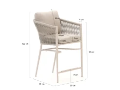 Bellagio Mineo/ROUGH-Y Ellips 240 cm High Dining Gartenmöbel-Set 7-teilig