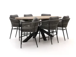 Bellagio Mineo/ROUGH-Y Ellips 240 cm High Dining Gartenmöbel-Set 7-teilig