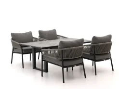 Bellagio Nova Siri/Fidenza 160 cm Gartentisch Lounge-Set 5-teilig