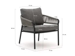 Bellagio Nova Siri/Fidenza 160 cm Gartentisch Lounge-Set 5-teilig
