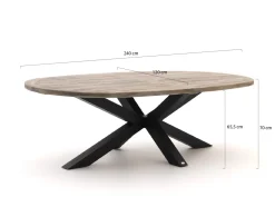 Bellagio Nova Siri /ROUGH-Y Ellips 240cm Low Dining Gartenmöbel-Set 7-teilig