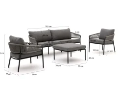 Bellagio Nova Siri Sessel-Sofa Lounge-Set 4-teilig