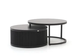 Bellagio Oriago Lounge Gartentisch-Set ø 85 cm (h:45 cm)/ø 78 cm (h:36 cm)