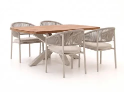 Bellagio Panaro/Induno Dänisch Oval 180 cm Gartenmöbel-Set 5-teilig stapelbar