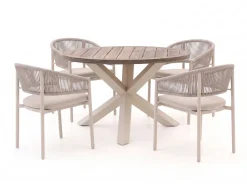 Bellagio Panaro/ROUGH-Y ø 120 cm Gartenmöbel-Set 5-teilig stapelbar